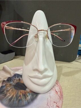 Rose Gold and Burgundy Cat-Eye Eyeglasses